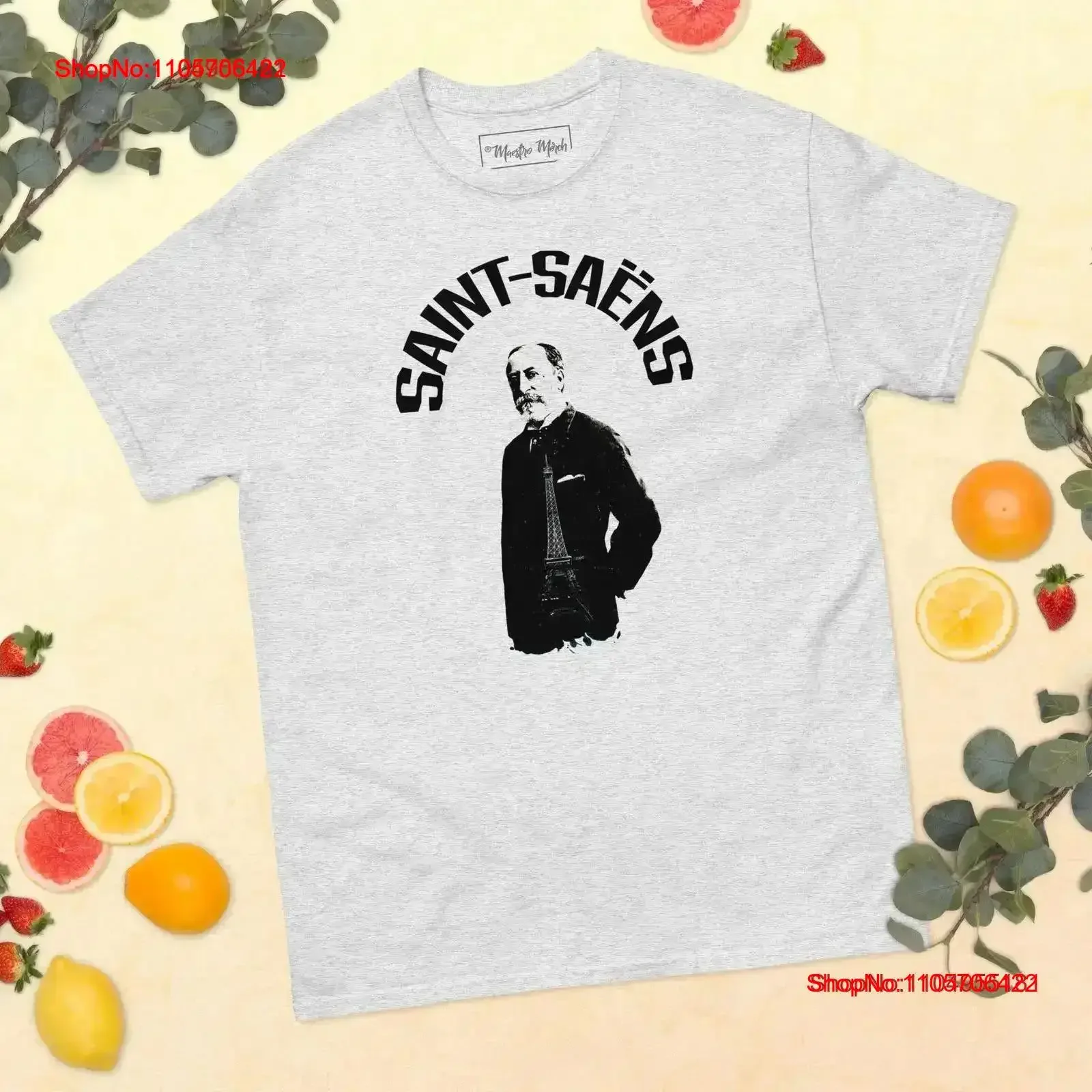 Camille Saint Saëns classic tee Saens T Shirt Composer Music Teacher vintage Washed designer clothes Breathable Stretched