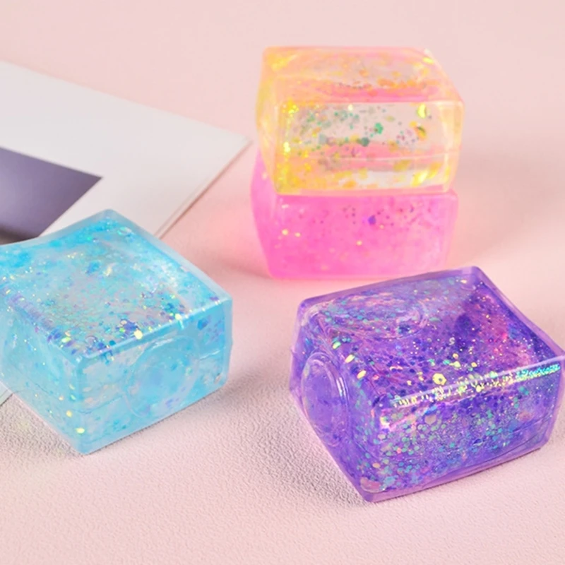 บีบของเล่น Ice Cube Mochi ล้างเต้าหู้รูปร่างสำหรับเด็กความวิตกกังวลลด Fairy ช้า Rising Teens Party Supplies