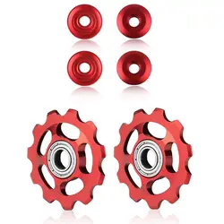 11T Gear MTB Bicycle Rear Derailleur Jockey Wheel Aluminum Sealed Bearing Pulley Highway mountain Bike Shift Guide Wheel Red