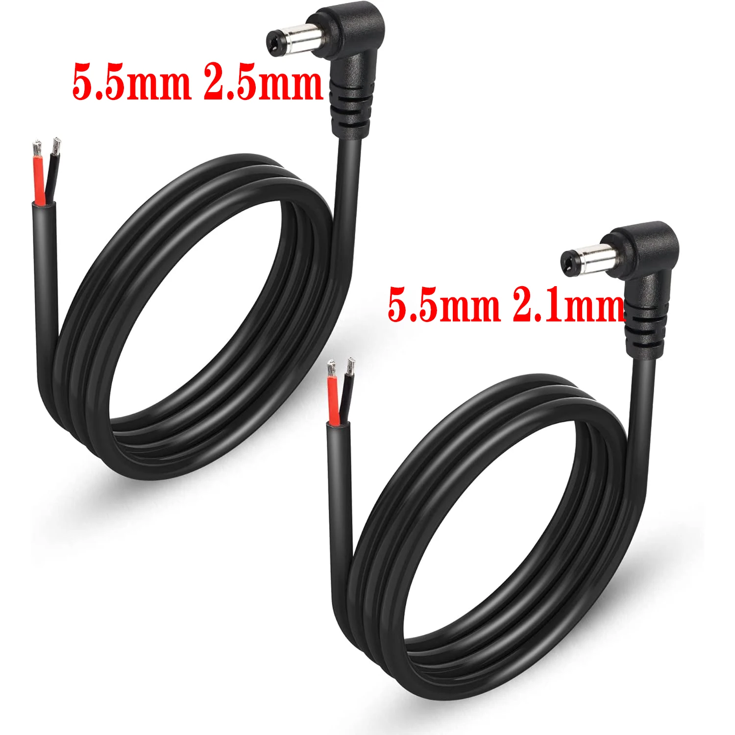DC Power Pigtails Cable,DC 5.5x2.1MM/5.5x2.5MMMale Plug to Bare Wire Open End Power Wire Supply Repair Cable