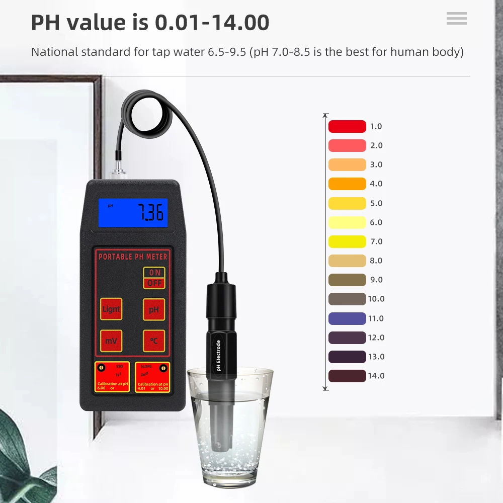 3 em 1 testador de qualidade da água PH-8424 ph/orp/temperatura medidor precisão portátil eletrodos ph & orp monitor água sonda temperatura