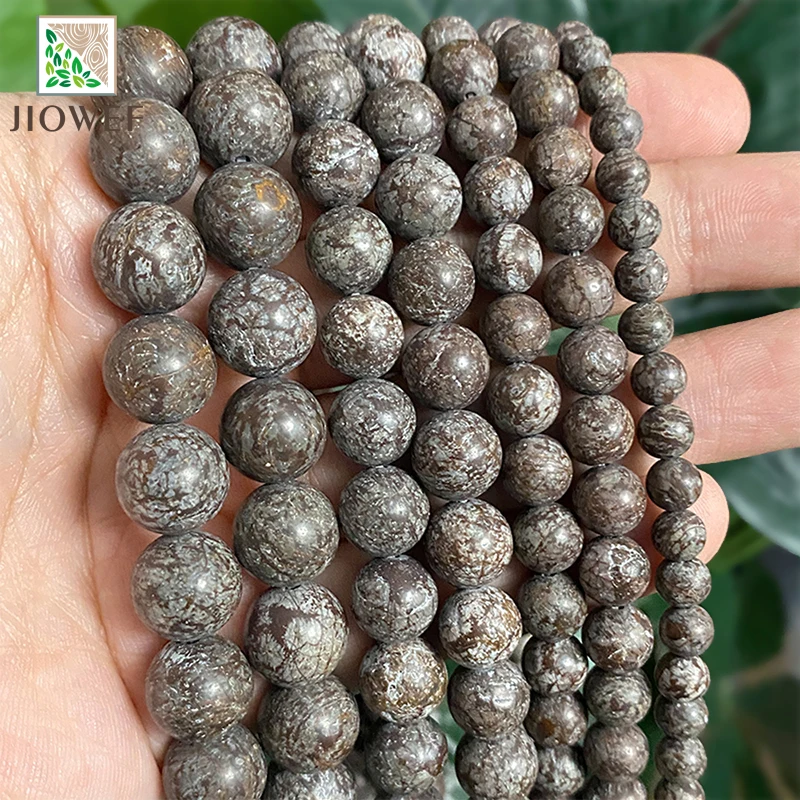 4/6/8/10/12MM Matte Brown Snowflake Obsidian Round Beads Natural Stone DIY Bracelet Accessories for Jewelry Making 15