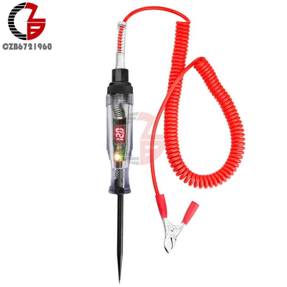 Car Truck Voltage Circuit Tester Auto 6V 24V 36V Herramientas Tools Diagnostic Probe Test Pen Light Bulb Automobile Polarity Pen