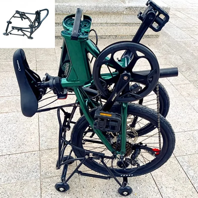 Aluminum Alloy Bike Racks 20-inch Folding Bicycle Pusher Sturdy Durable Smooth Bicycle Racks Sturdy Bicycle Accessories