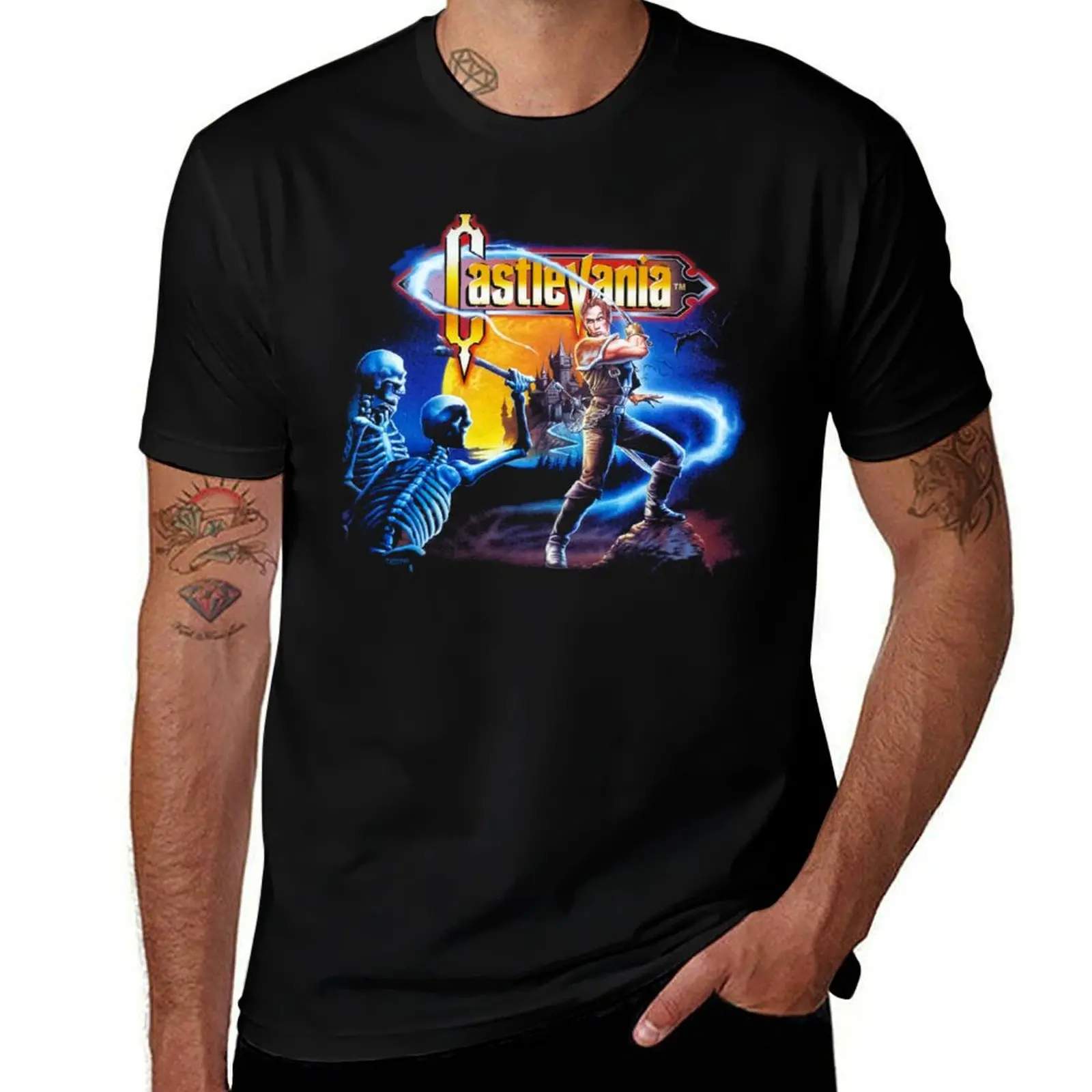 

man Castlevania graphic t plain for black package shirt t-shirt tshirt anime man 64 cotton T-Shirt