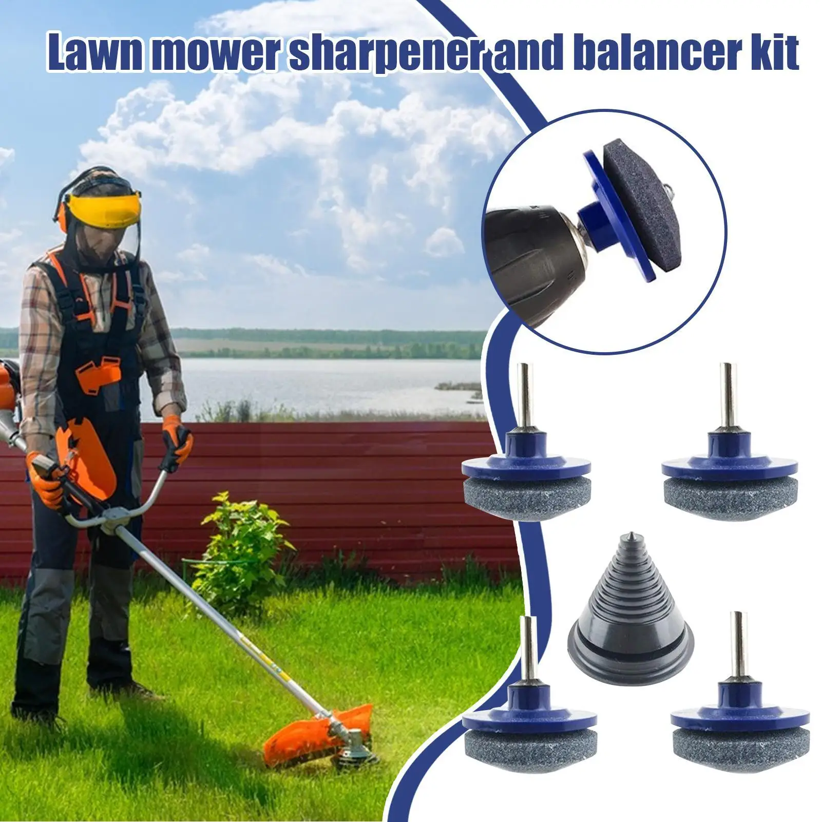 

Точилка для газонокосилки, инструмент для заточки, профессиональная точилка для газонокосилки для дома, садовника, уход за ландшафтом