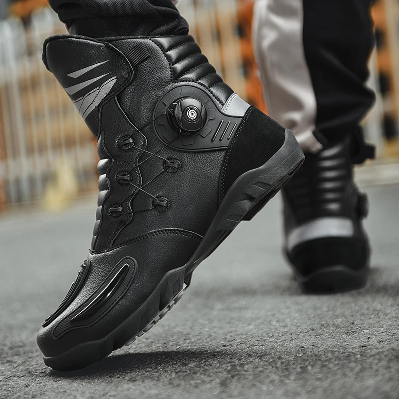 Anti-slip Motorcycle Boots Shock Absorption Motocross Shoes Shift Anti-skid Pads Motorcycle Shoes Friction Force Off-road Boots