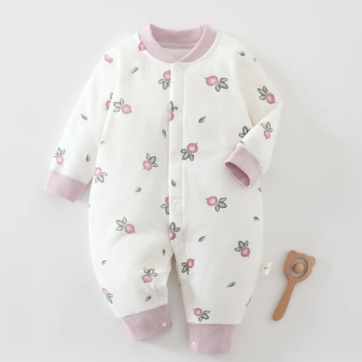 طفل رضيع الخريف الشتاء وزرة الوليد الطفل 6-18 أشهر لينة القطن الخالص قطعة واحدة منامة الرضع فتاة 2026 نموذج جديد بذلة