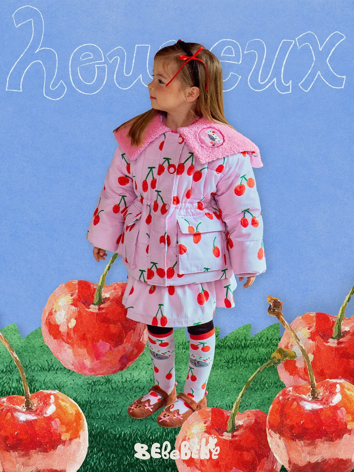 Girls' Cotton Coat 2025 Fall/Winter New Arrival Pink Printed Fashion Thickened Warm Children's Cotton Coat Pure Cotton Overcoat
