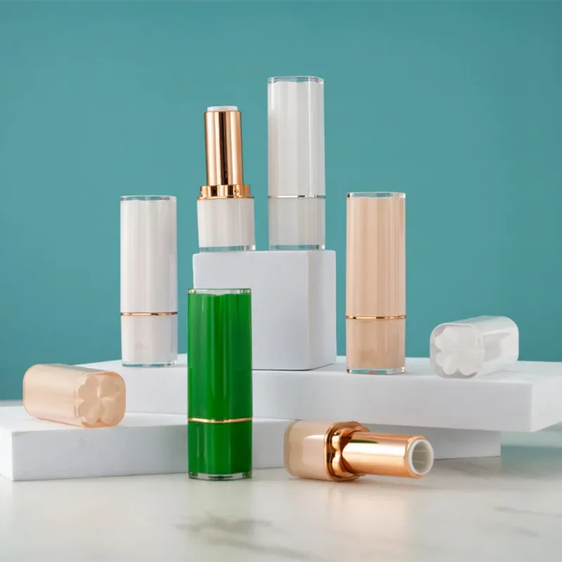 10/30/50pcs Empty Lipstick Tube Containers Lucky Clover Square Lipstick Tube Lip Balm Shell 12.1mm Makeup Tools Wholesale