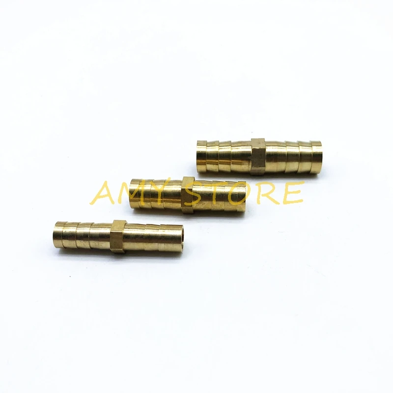 

1Pc 6 8 10 12mm Metal Brass Straight Air Tube Hose Joiner Barbed Tail Connector Air Fuel Water Pipe Gas Tubing