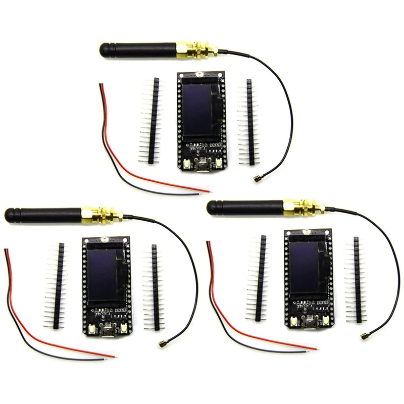 

3X Bluetooth Wi-Fi телефон модуль разработки Lora32 Lora 868 МГц ESP32 Lora Oled 0,96 дюйма синий дисплей с антенной