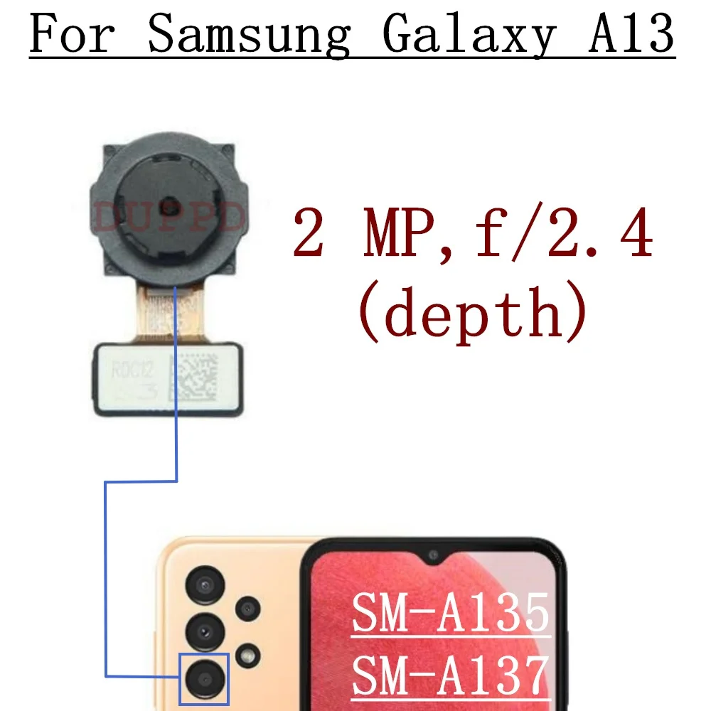 Front Facing Selfie Back Main  Macro Depth Ultrawide Camera For Samsung Galaxy A13 4G A13s A135 A137 Flex Cable