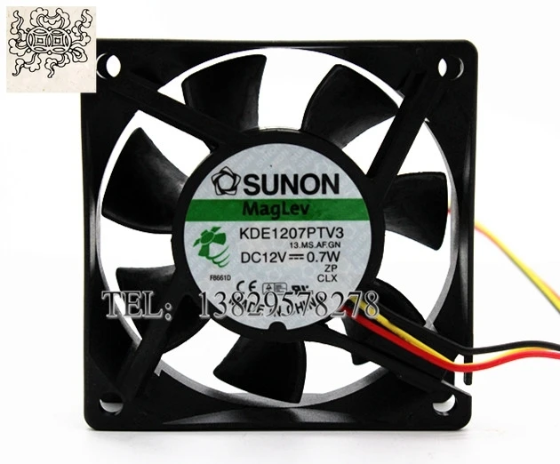 

Ltsf For SUNON KDE1207PTV3 DC 12V 0.7W 70x70x25mm 3-Wire Server Cooling Fan7cm