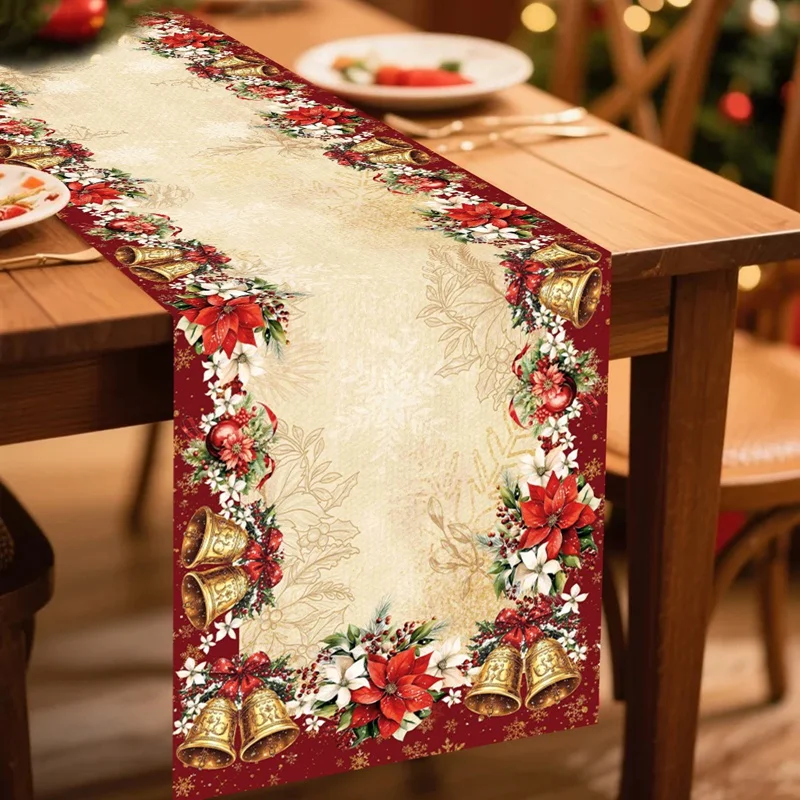 عيد الميلاد الكرة الجدول عداء عيد ميلاد سعيد زينة للمنزل 2025 عيد الميلاد غطاء الطاولة نافيداد نويل هدية السنة الجديدة مفرش المائدة