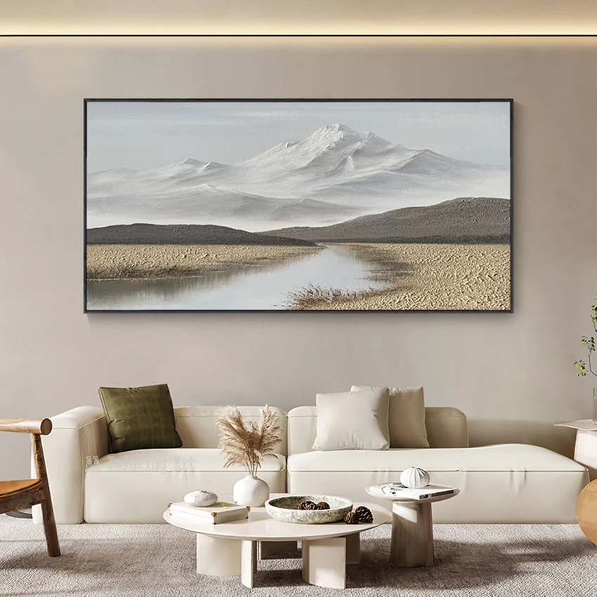 

Abstract Oil Painting Canvas Wall Decor, Unframed Picture Art, Snowy Mountain, Hand Painted Artwork, Wall Showpieces, Artwork