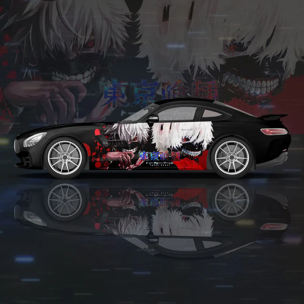 Anime Tokyo Style Ghoul Car Wrap Protect Stickers Car Decal Creative Sticker Car Body Appearance Modification Decorative Sticker