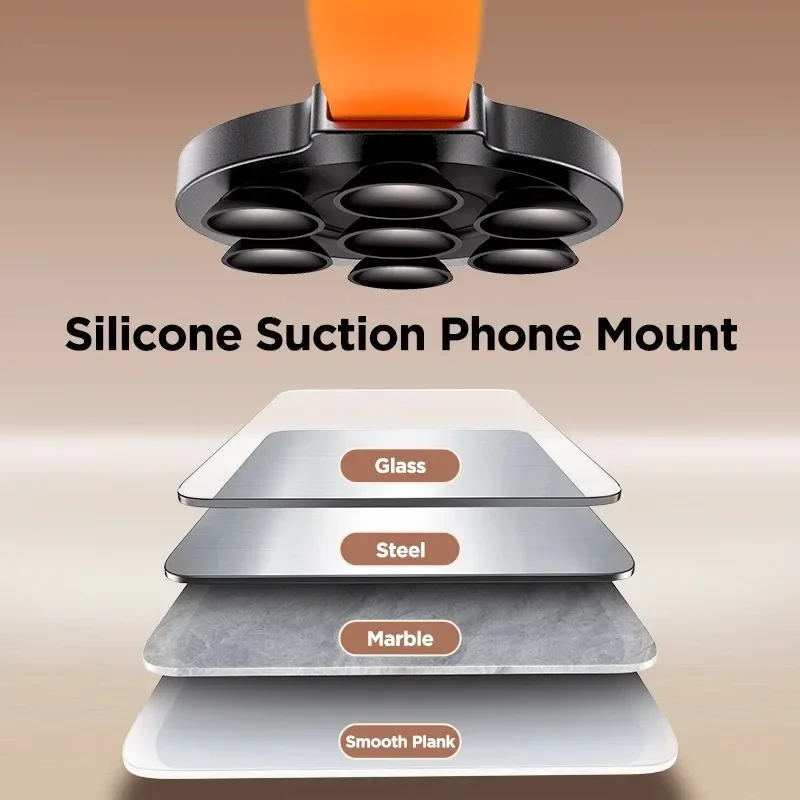 Suction Cup Type Silicone Magnetic Lazy Phone Stand Magnetic Phone Holder  Phone Holder Car