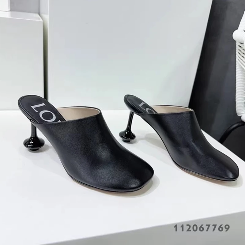 

Elegant High Heels Slippers Designer Women's Sandals Fashion Mules Shoes 2025 Pumps Dress Flip Flops Party Sandalias De Mujer