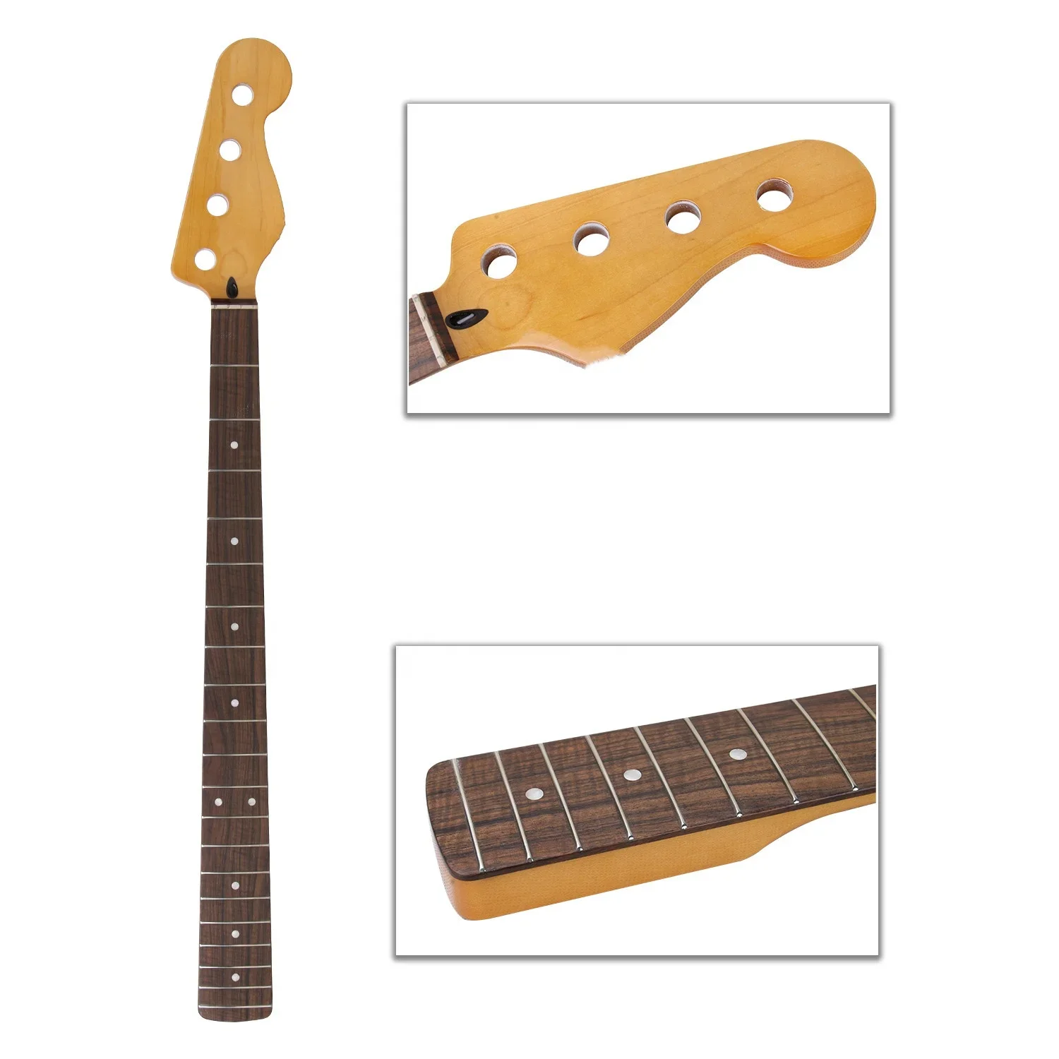 

2025 Electric Bass Guitar Handle 4 String 20 Fret Electric Bass Neck With Rose Wood Fingerboard For Electric Bass Replacement