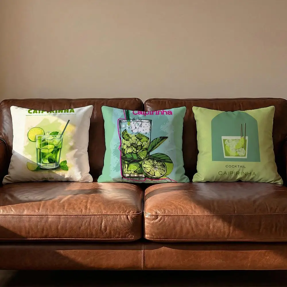 Caipirinha Cocktail Cushion Cover Soft Reversible & Durable Pillow Cover – Multi-Scene Use for Home & Car Daily Comfort