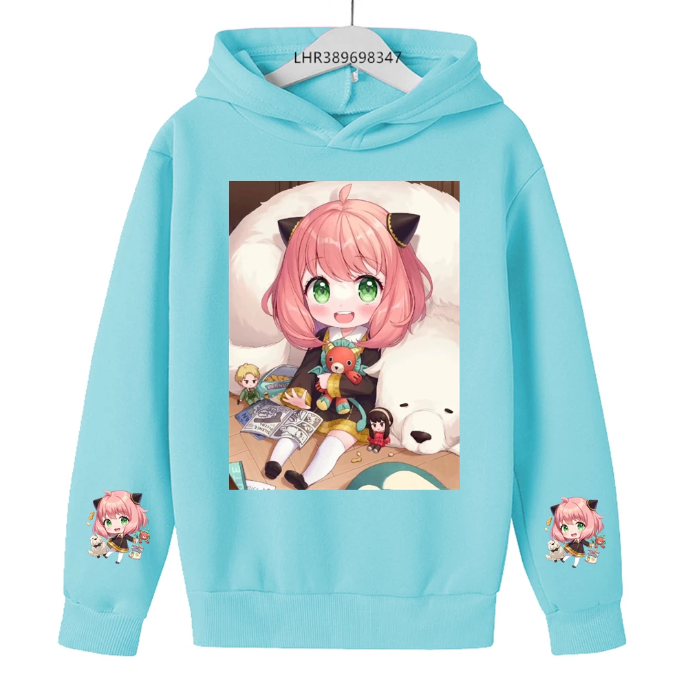 Anya Spy X-Family Autumn Winter Children\'s Hoodie tops Suitable age 3-12 Boys Girls  Sweatshirt coat Children Cartoon Clothing