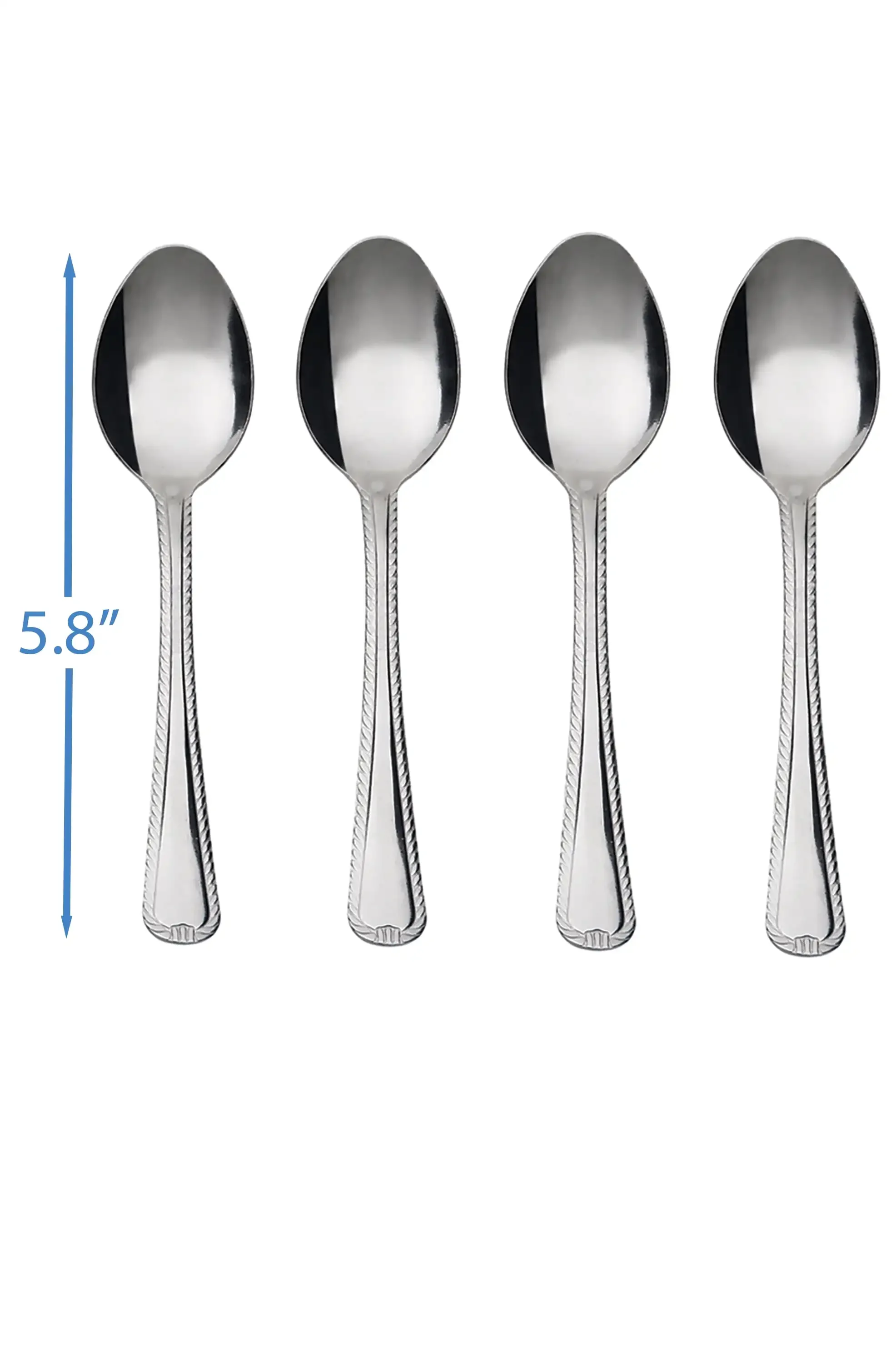 

Lace Stainless Steel Adult Teaspoon, 4-Piece Set, Silver