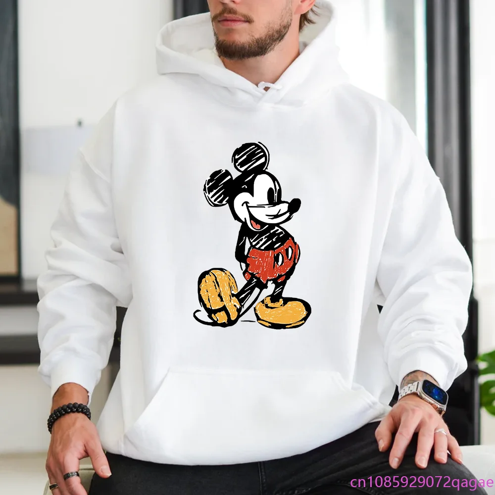 

New Men's Mickey Printed Hoodie Casual Outdoor Anime Mickey Harajuku Sweatshirt Top