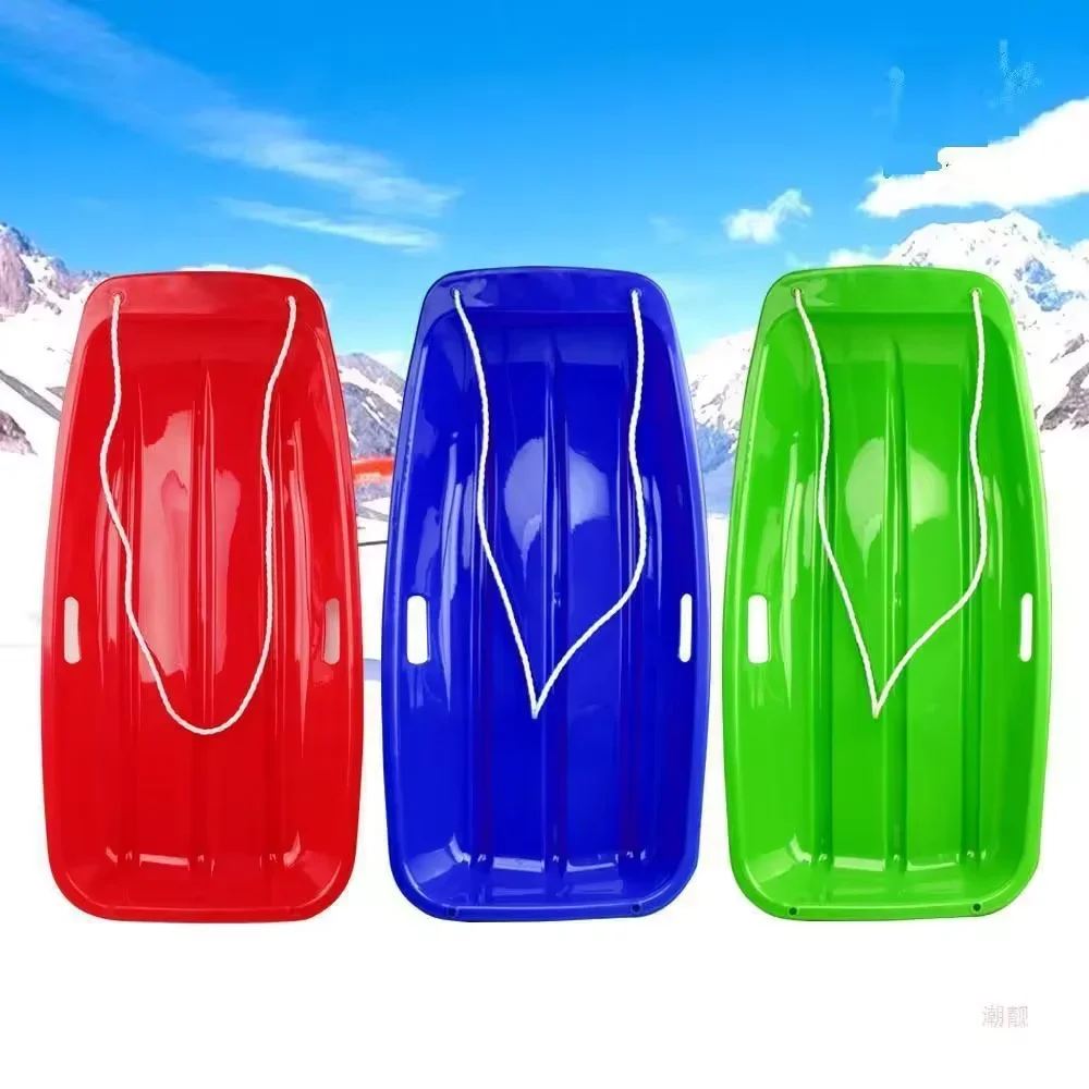 Kids Adults Toboggan Sled Plastic Snow Sledge Grass Board Winter Christmas Sleds