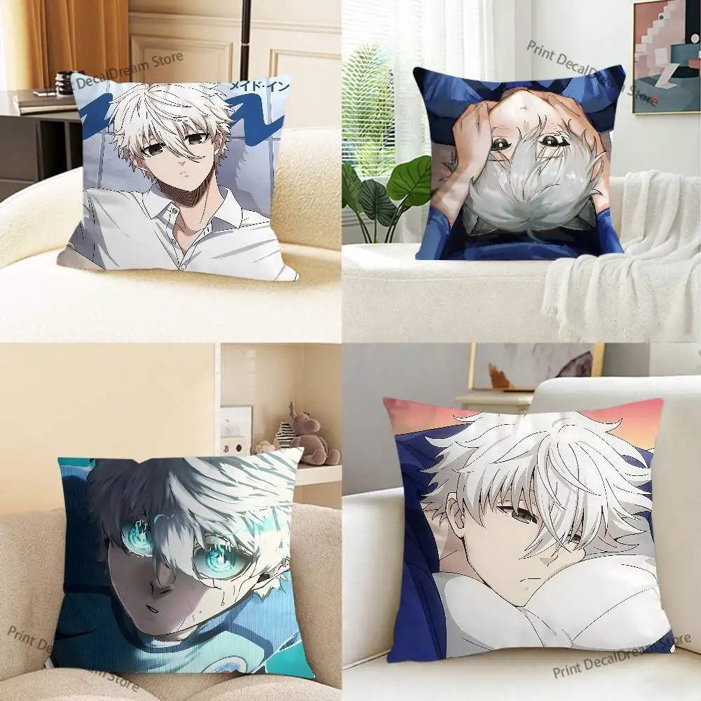 Anime N-Nagi B-Blue Printed Pillow Cover Cushion Case Simple Sofa Pillow Case No Pillow Core