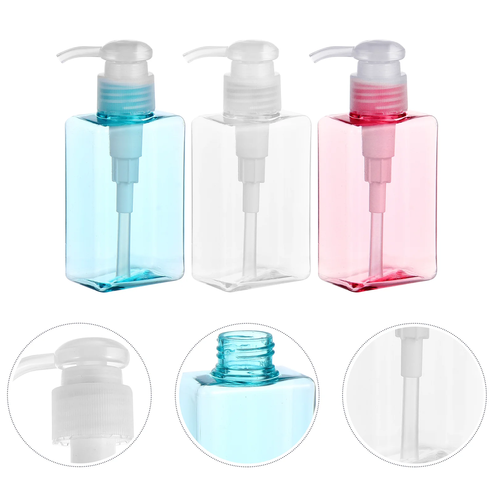 

3 Pcs Bottled Plastic Pump Bottles Refillable Empty Spray Water Sprayer Hand Portable Dispenser