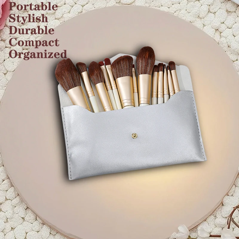 

Portable Makeup Brush Set, Stylish & Durable, Neatly Packed In A Compact Pouch For On - The - Go Beauty.