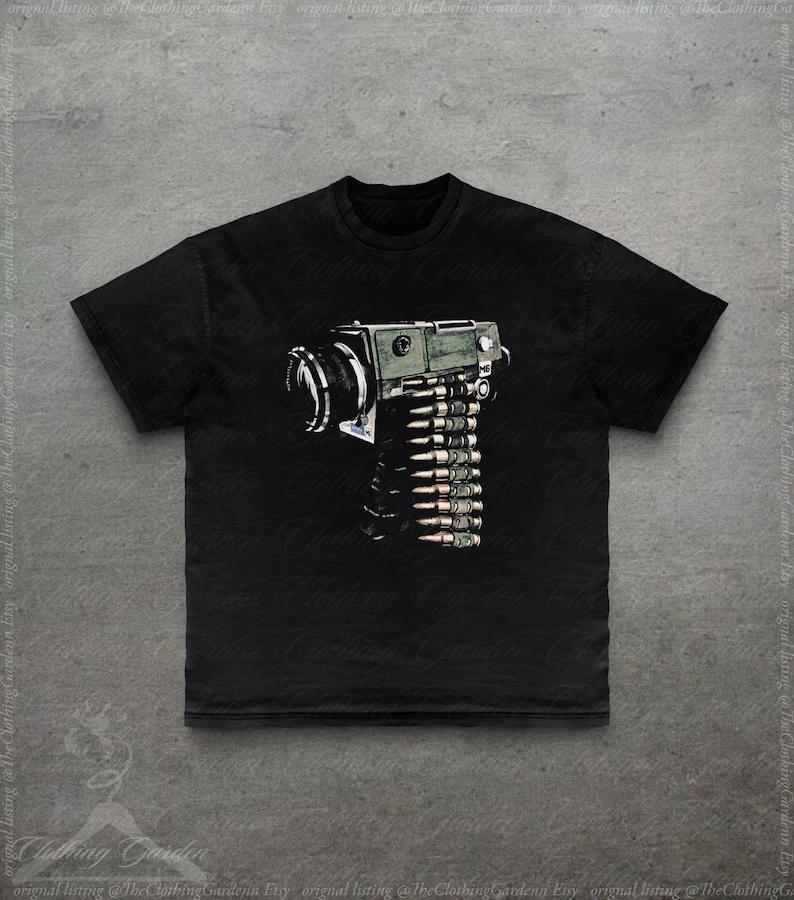 2000s Y2k Graphic Tee, Vintage Skater Style T-Shirt for Men Women, Retro Streetwear Photographer Top