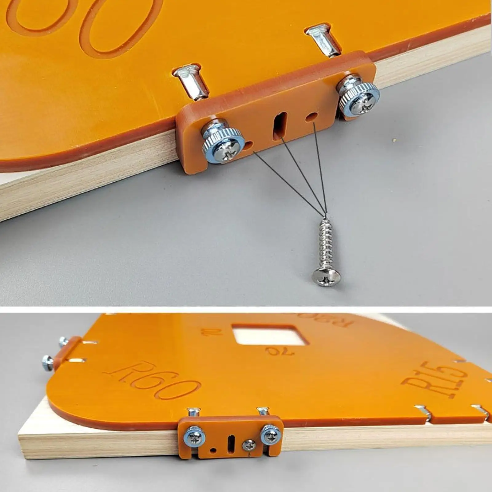 Three Hole Insert Plate Router Jig Trimming Template for Wood Trimmer Desk Table Corner Cutting
