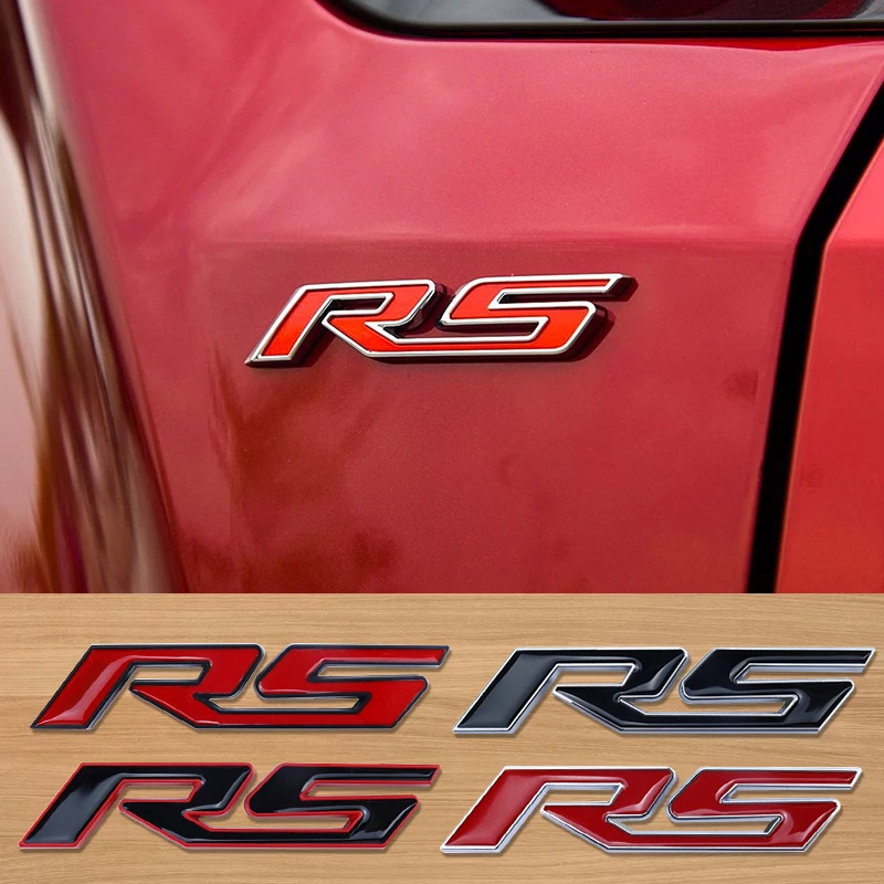 3D Metal Red Black Logo RS Emblem Letters Car Badge Trunk Decal For Chevrolet Chevy Blazer Onix Sonic RS Stikcer Accessories