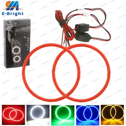 2 pezzi COB Angel Eyes Halo Rings auto larghezza giorno indicatore di direzione luce di guida 12V 24V 60-70-80-90-95-100-110-120mm LED bianco rosso ambra