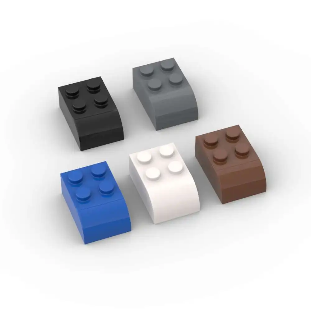 MOC 10 قطعة جزء الطوب 6215 منحني 3x2 اللبنات مجموعة مع 4 ترصيع المنحدر الجسيمات لغز ألعاب تعليمية هدايا عيد ميلاد الاطفال #6