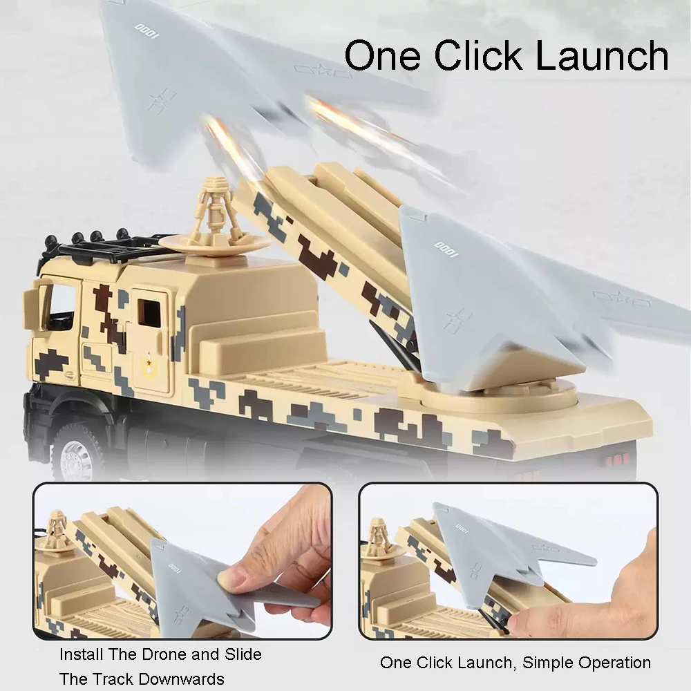 1:32スケール ATTACK-11 モデル玩具 メタルダイキャスト 軍用戦車輸送車両 サウンドライト プルバック ドア開閉式 男の子向けギフト