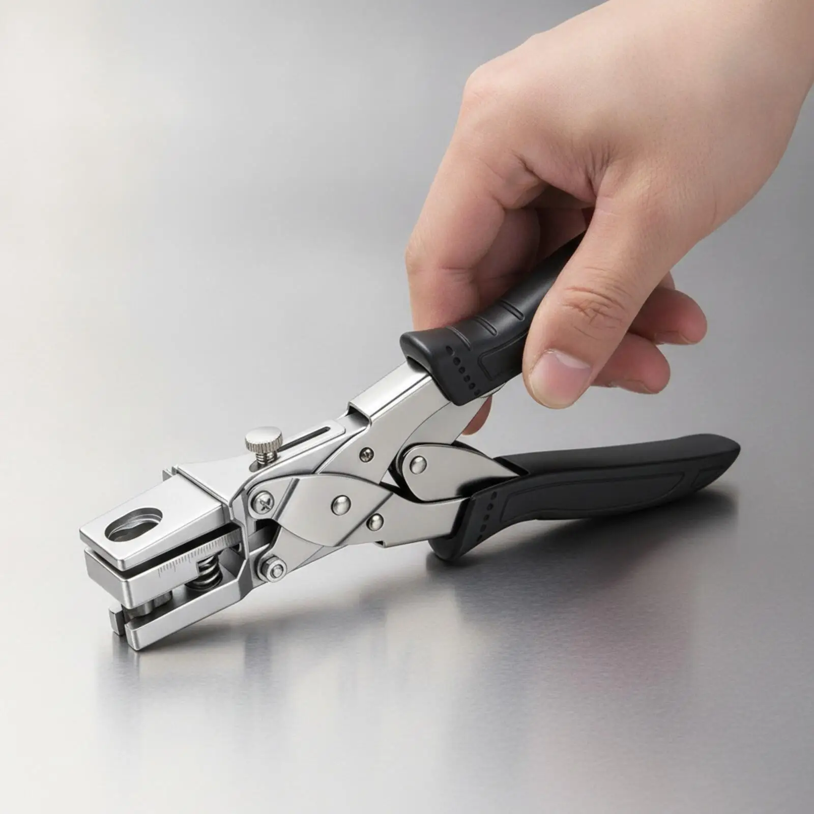 Manual Hole Punch Plier with Comfort Grip for Cardboard Paper Bags Retail Display Hanging Holes
