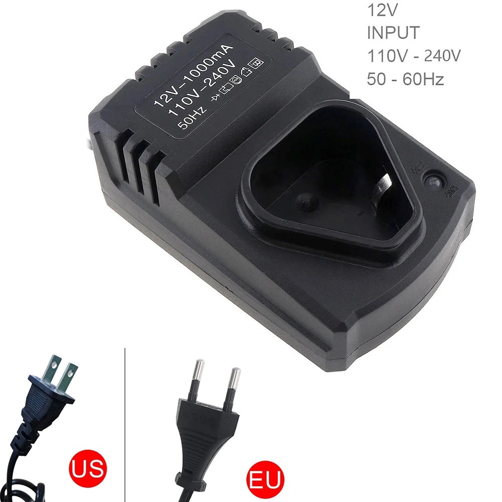 Power Tool Part DC US/EU Li-ion Rechargeable Charger Support 110-240V Black For Electrical Lithium Drill 12V Lithium Screwdriver