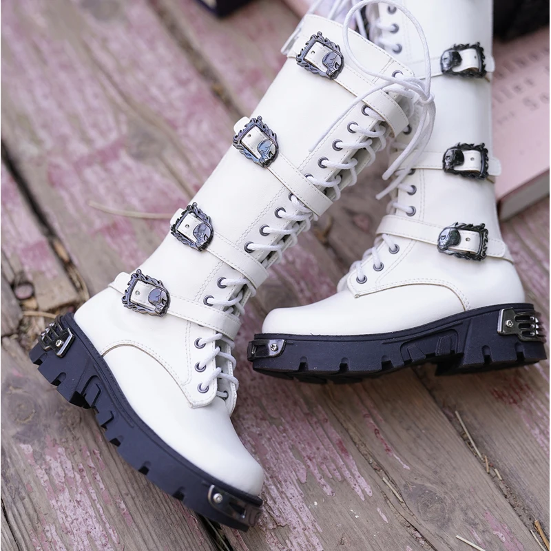 D09-P726 어린이 수제 장난감 삼촌 68 70 ID75 인형 BJD/SD 인형 신발 블랙 레이스 업 하이 부츠 1 쌍