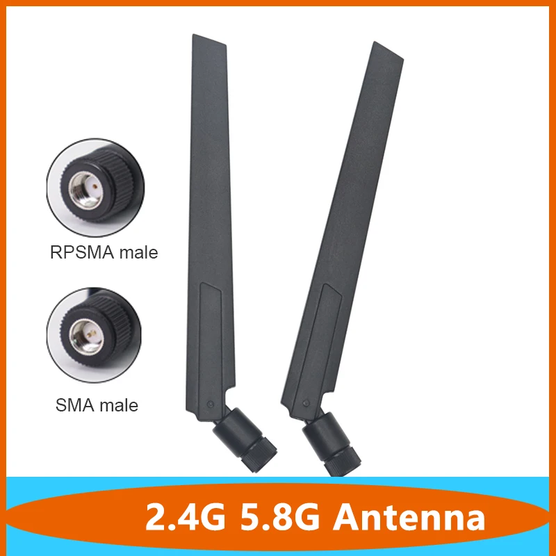 Dual Band 2.4G 5.8G Rubber Omni WiFi Router Antenna High Gain 10dbi Aerial With SMA RPSMA Male