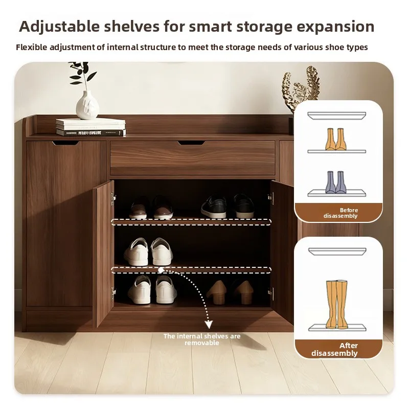 

Шкаф для обуви, бытовой входной шкаф для хранения, встроенная настенная многослойная полка для обуви большой емкости