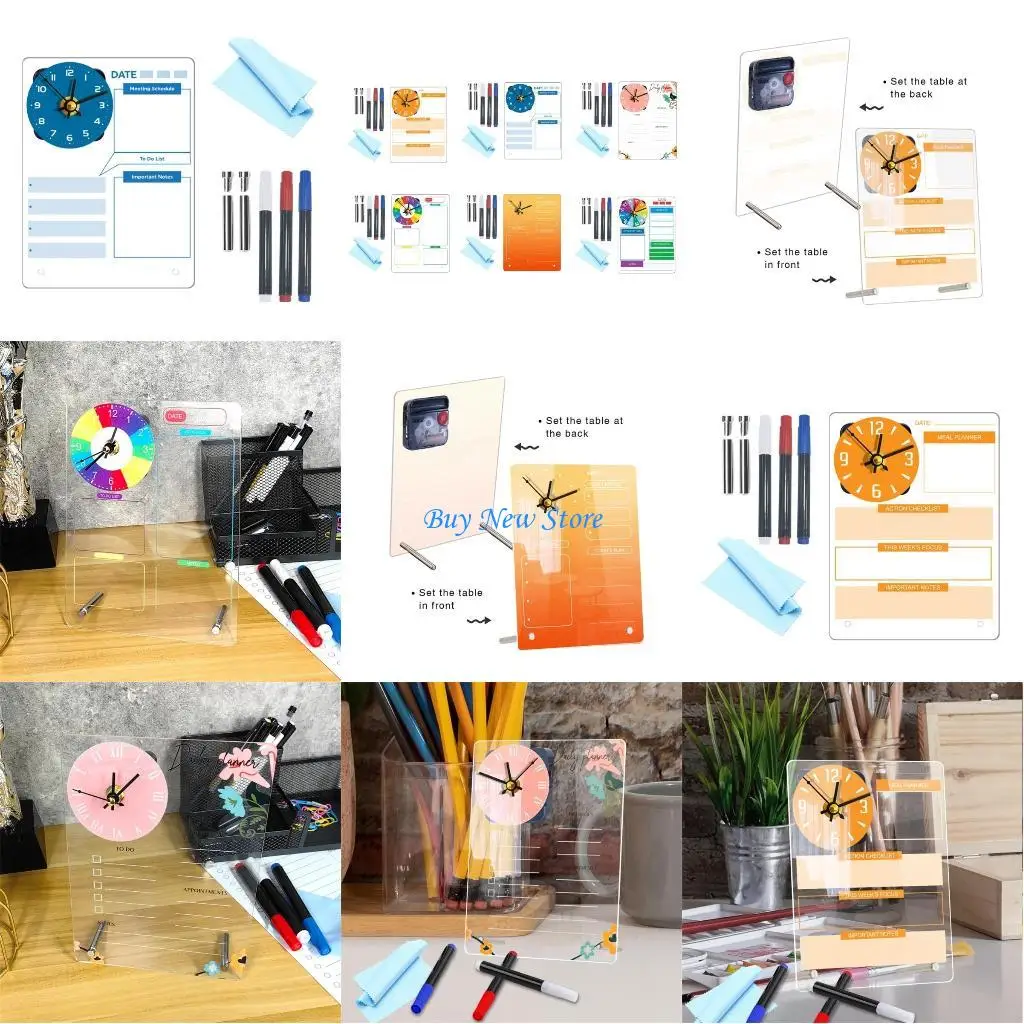 

20CE Standing up Acrylic Board To-do-list Board Office Desk Memo Board Daily To-do-list Board Checklist Board Weekly Planner