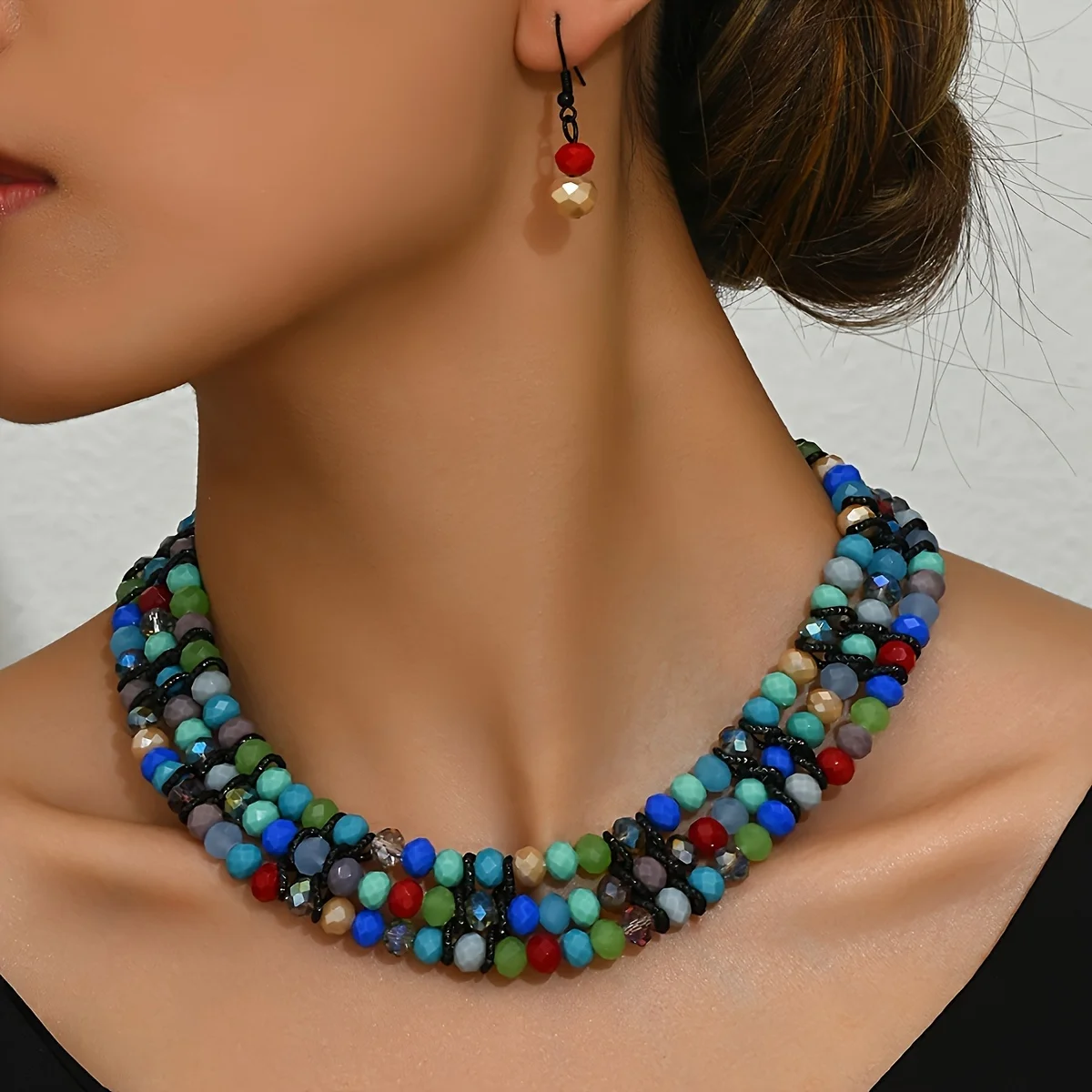 1 necklace +1 pair of earrings, Boho style, gift for girlfriend and wife, party and date wear jewelry!