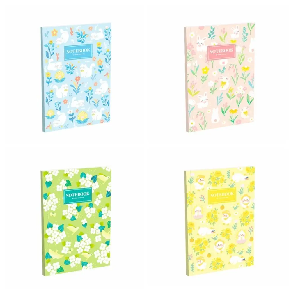 

2pcs Portable B5 Diary Notebook Horizontal Line Ins Style Meeting Minutes Book Animal Flower School Supplies Office