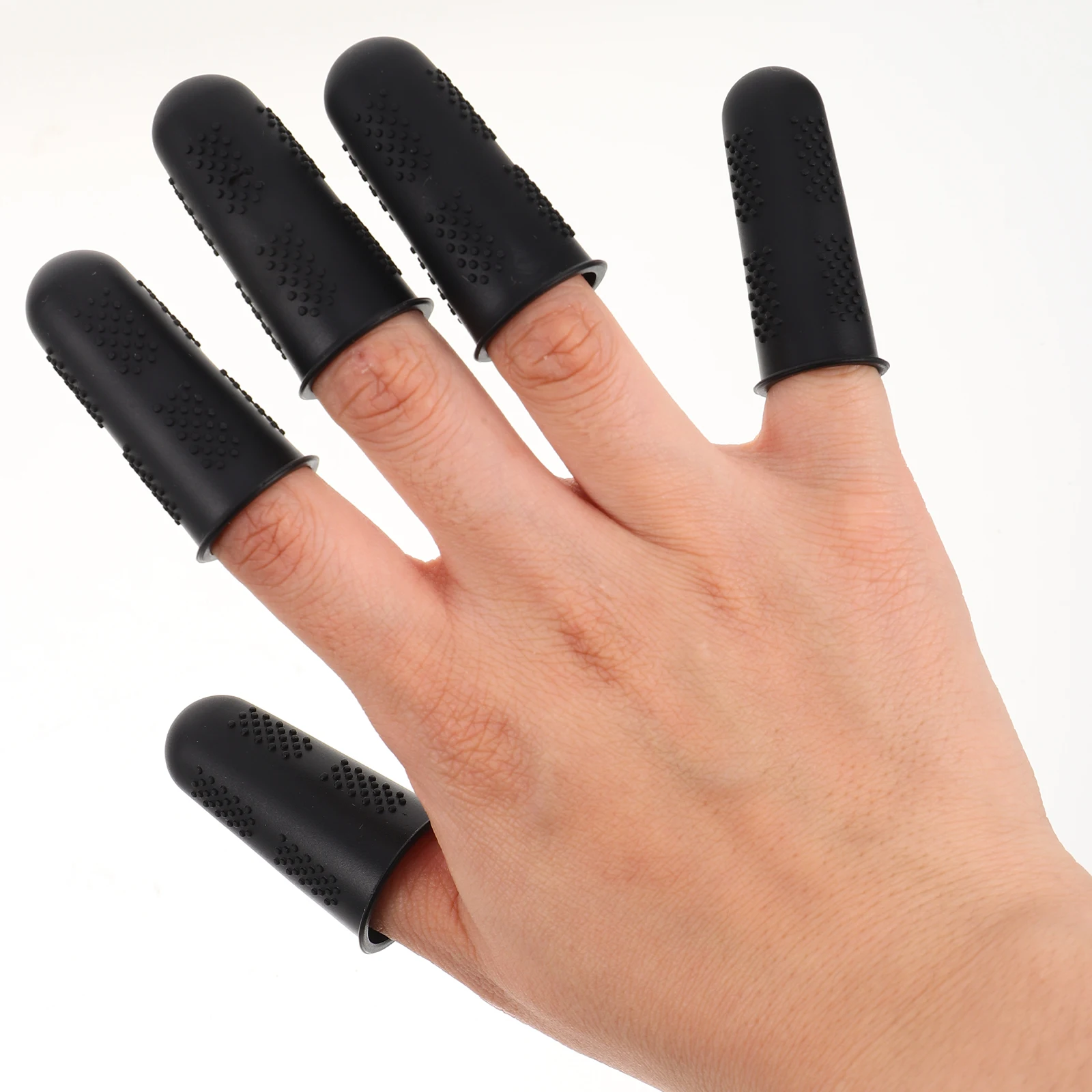 

12Pcs Silicone Finger Caps Heat Insulation Non Slip Reusable Finger Protectors for Glue Craft Sewing Iron Silicone Tips Guard