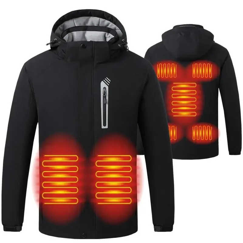 

Heating Jacket Smart Usb Charging Men Cold-proof Winter Thermal Warm 8 Zone Long Electric Battery Heated Jacket