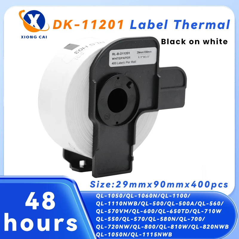 

3/6/9 Roll for Brother DK11201 Thermal Label 29mm*90mm*400pcs Die Cut Labels DK-11201 DK 11201 Compatible for Brother QL Pirnter