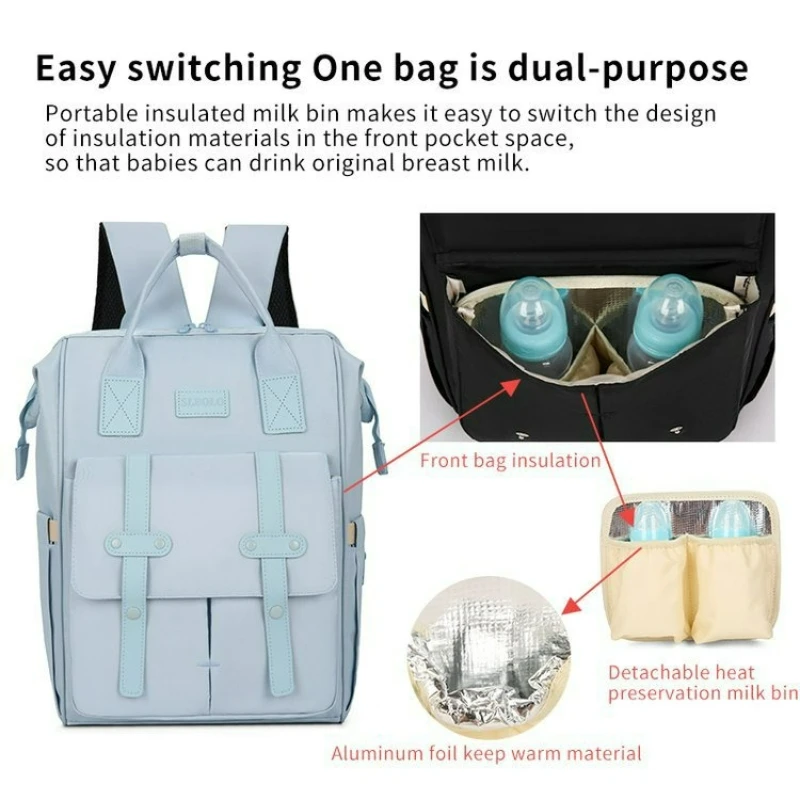Mommy Backpack Lightweight Multifunctional Portable Large Backpack Cross-border Dry Wet Separation Mother and Baby Bag
